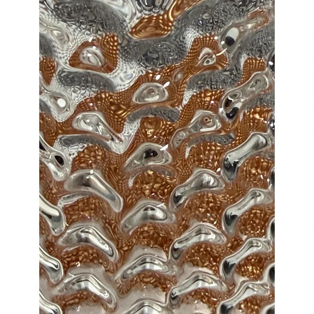 Textured Hobnail Glass Vase Metallic Copper Clear Ombre Decorative Vessel